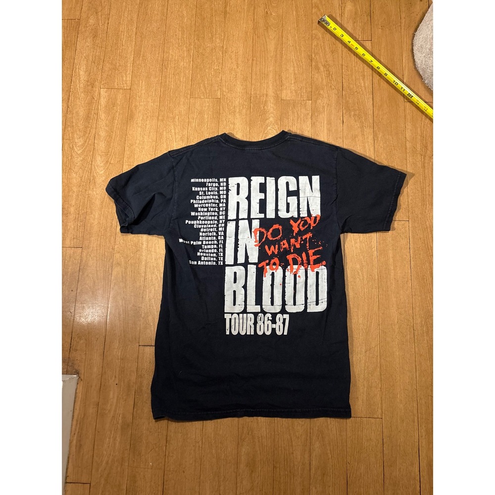 Slayer Reign In Blood Tour 86-87 Graphic T-Shirt Black Small Thrash Metal Tee - Picture 6 of 7